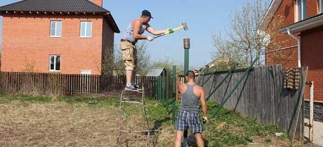Установка столбов для забора: пошаговая инструкция