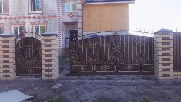 Откатные кованые врата