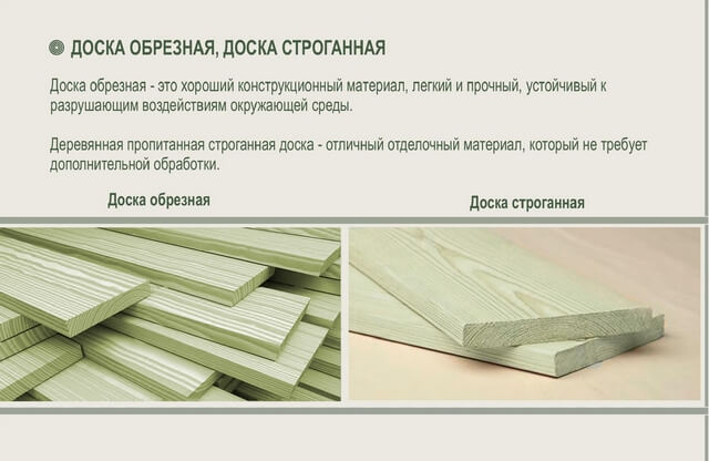 Особенности обрезной и строганной доски