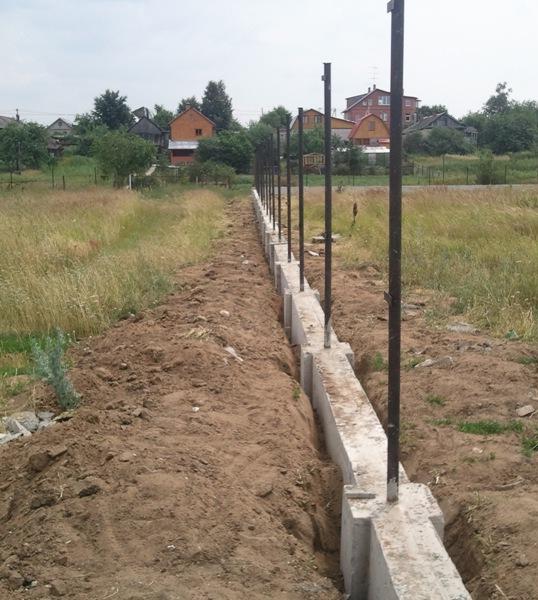 На фото готовый фундамент, со столбами колон