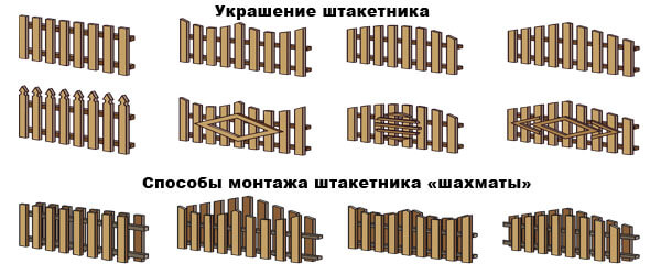 Способы украшения штакетника