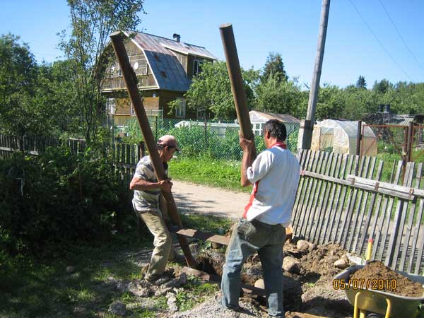 Установка опор. Установка опор.