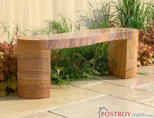 Изысканная каменная скамейка