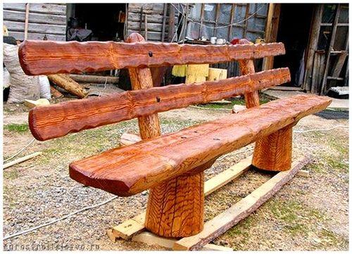 Скамейка для дачи из дерева