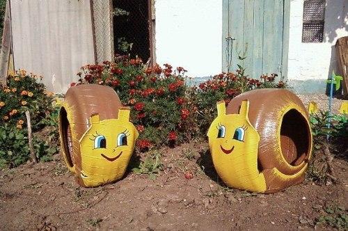 Поделки из покрышек для дачи